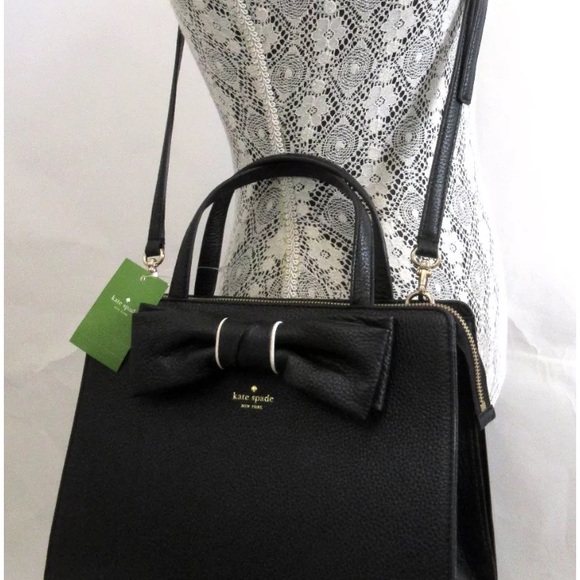 🆕 KATE SPADE♠️ Bow Lise Rosewood Place Black Purse - Picture 7 of 8